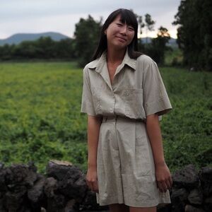 Korean Summer Tan Shirt and Shorts Set